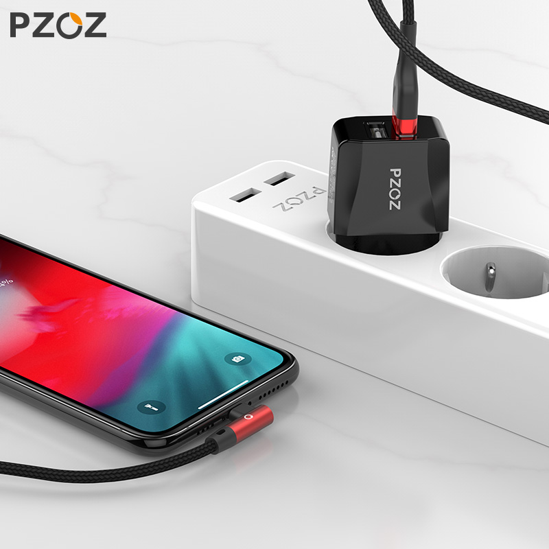 PZOZ For iphone 11 pro Xr Xs Max 8 7s 6 plus 6s 5 5s se ipad cable USB Cable Fast Charging 90 Degree usb cord cable For iphone