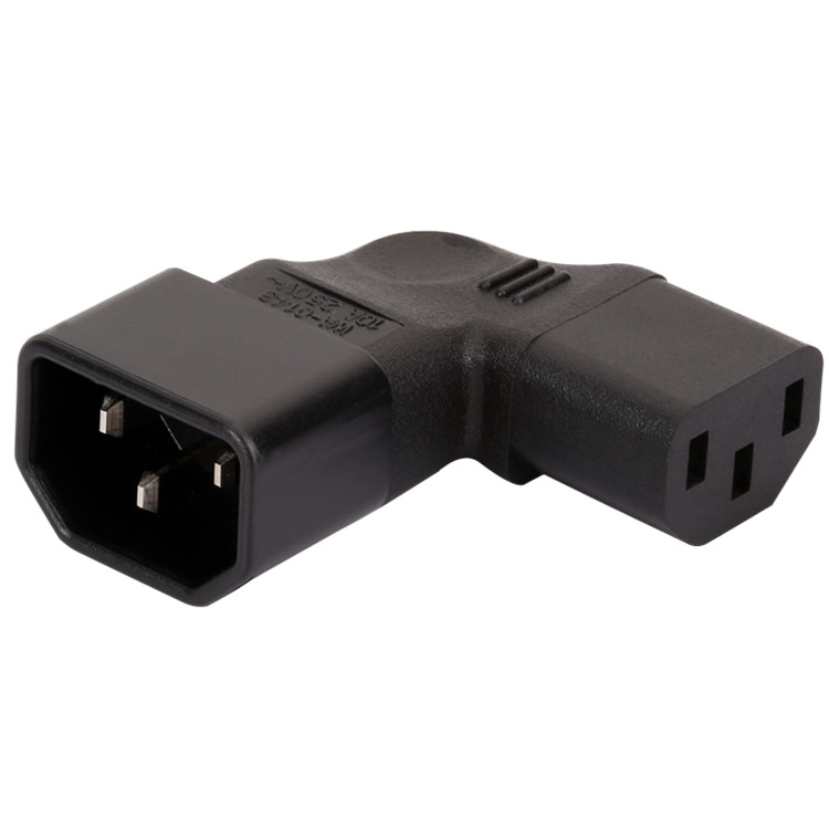 IEC 320 C14 to C13 Left Right Angle AC Adapter IEC 3Pole IEC 320 3pin Male to Female extend 90 Degree Down Up Angle AC converter