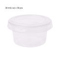 50Pcs/Set Disposable Cups Set Of 30ml/1 oz Sauce Pot Container Jello Shot Cup Slime Storage with Lid for Ketchup