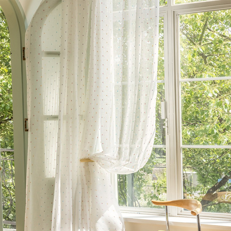 Embroidered Sheer Fabric Curtains