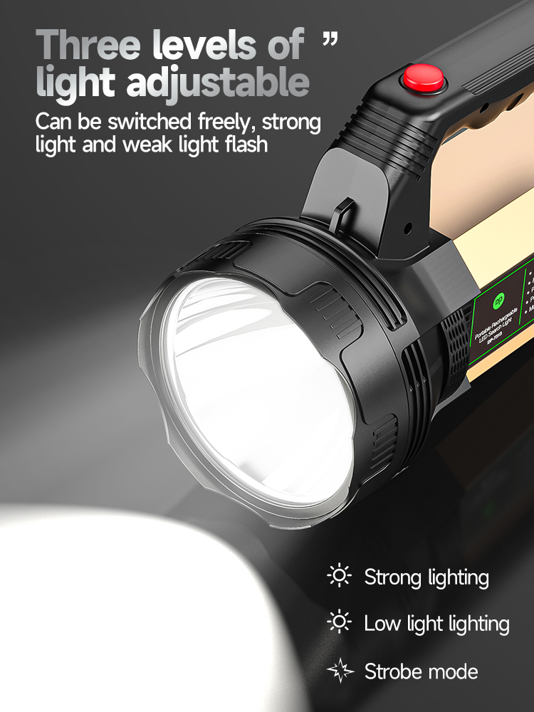 Aluminum LED Searchlight Rechargeable Search Light Handheld-detail-4