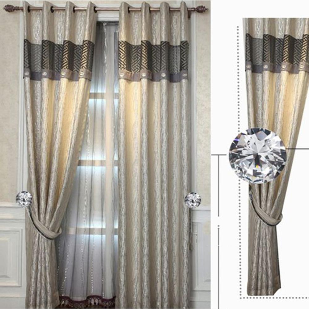 Zinc Alloy Crystal Curtain Hold Backs Tie Back Wall Hook Diamante Holder for Home Room Window Decor