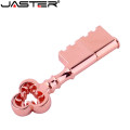 JASTER metal rose gold USB Flash Drive USB stick Key Genuine golden pendrive 4gb 8gb 16gb 32gb 64GB Thumb Stick memory stick