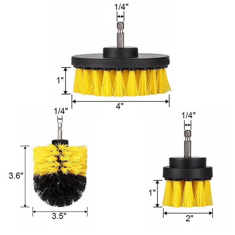 Power Scrubber Brush Set For Bathroom Drill Scrubber Brush For Cleaning Car Tires Cordless Drill Attachment Kit Power Scrub