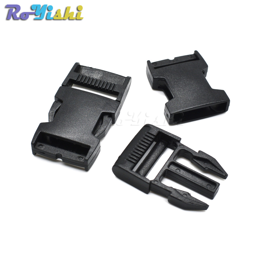 Plastic Straight Side Release Strong Buckle For Backpack Straps Webbing Black