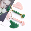 Natural Jade Roller Heart Guasha Scraping Board Slimming Face Lifting Facial Massager Facial Jade Stone Skin Beauty Care Set