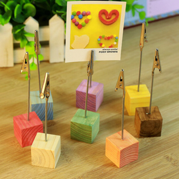 Color photo clip holder table wedding party place favor personalized gift cube stand alligator wire desk card note picture memo