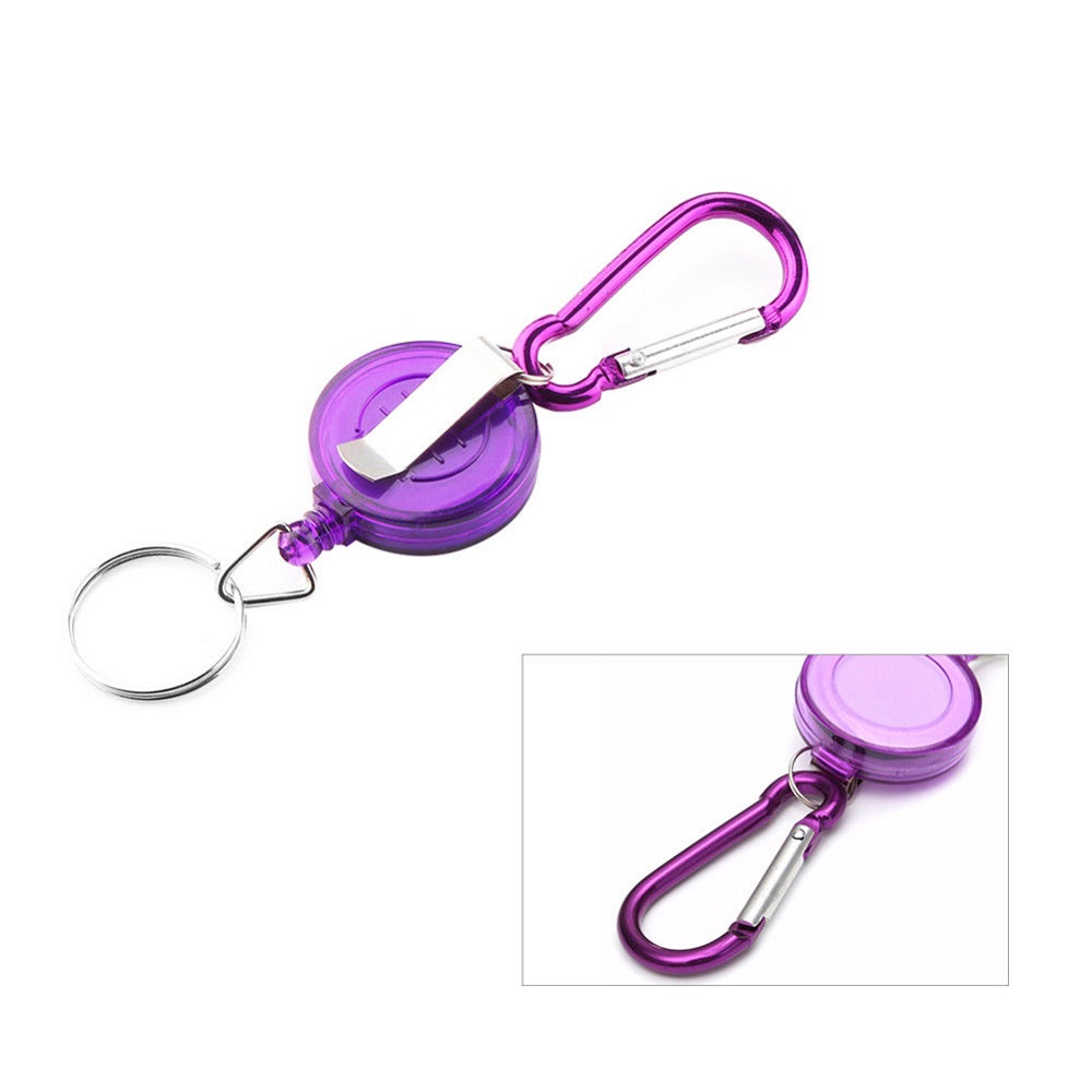 Solid Color Retractable Reel Recoil ID Badge Lanyard Name Tag Key Card Holder Belt Clips Hoist buckle Key Ring