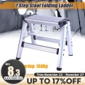 150KG Maximum Load Aluminum Folding Ladder Maximum Load 2 Step Stool Ladder Anti Slip Safety Platform Ladder