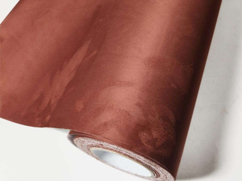 High Soft Alcantara Fabric Brown Car Wrap