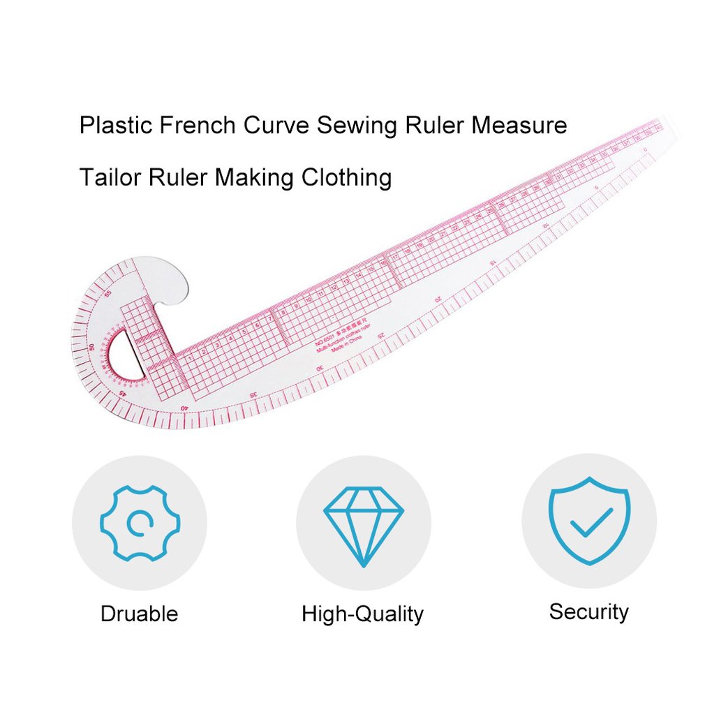 Multi-function Plastic French Curve Sewing Ruler Tailor Ruler Design Making Clothing 360 Degree Bend Ruler Measure Tools