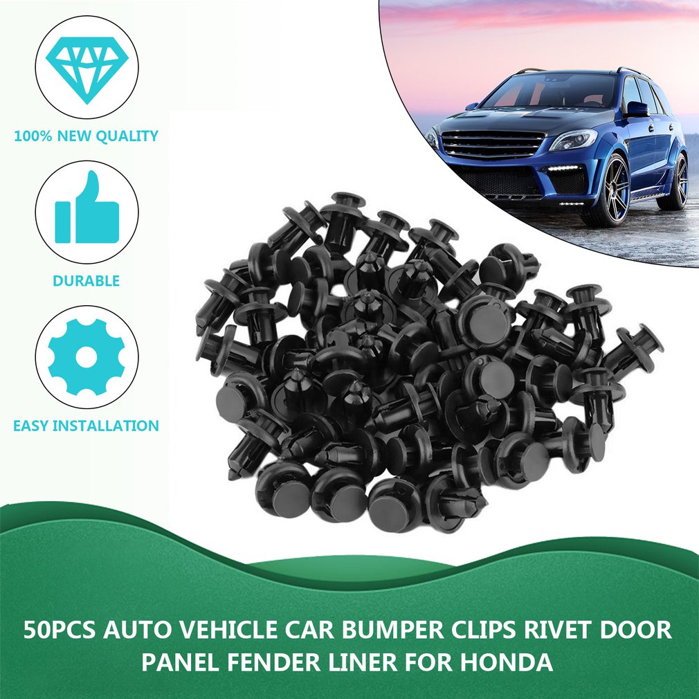 10mm/100pcs Auto Vehicle Car Bumper Clips Retainer Fastener Rivet Door Panel Fender Liner For Honda hot selling