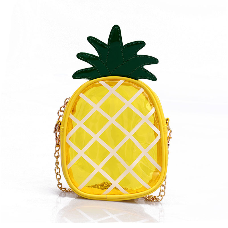 Small Transparent Jelly Bags for Women 2020 Package Crossbody Bag Fresh Pineapple Shape Chain Messenger Shoulder Bag Female