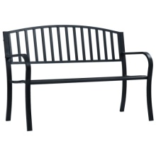 [AU Warehouse]Furniture Garden Bench 125 cm Black Steel