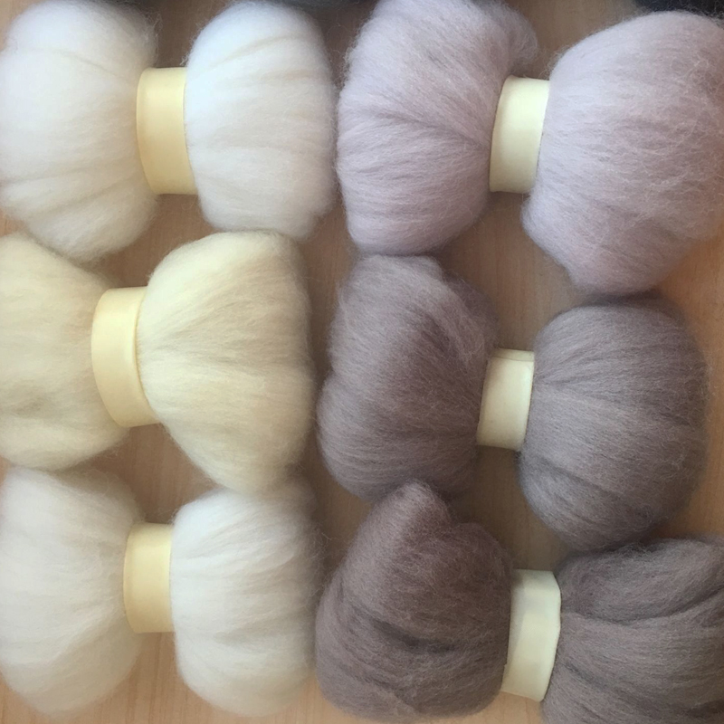WFPFBEC 60g wool for felting needle wool roving 10g each color total 6 colors merino wool fiber