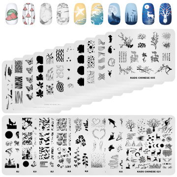 KADS Nail Stamping Plates Set Nail Art Templates Plate Holder Stamper Scraper Flower Lace Geometry Image DIY Print Stencil Tool