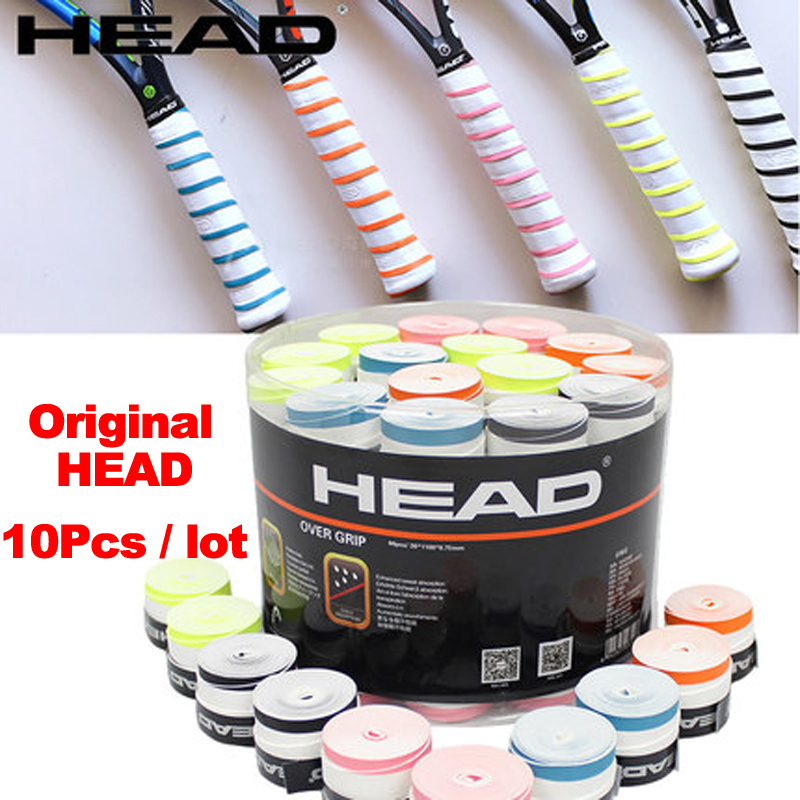 10PCS Two-color HEAD Overgrip Tennis Grip Racket Padel Overgrip Shock Absorber Tennis Overgrip Badminton Squash Grip Sweat Band