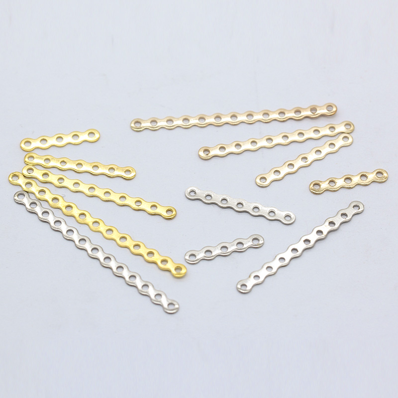 100p Gold Silver Plated DIY Jewelry Making Findings 5Hole 7Hole 10Hole 13Hole Spacer Bars Connectors Separation Metal Beads