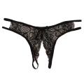 MISSKY Women Sexy Lace Open Crotch Briefs Ladies Low Waist G-String Sex Game Panties