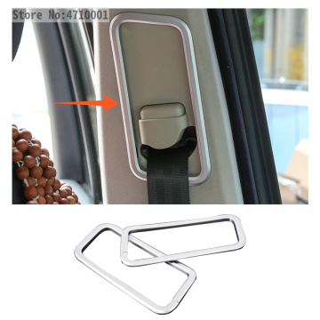 ABS Chrome Car Seat Safety Belt Buckle Decoration Frame Trim For Land Rover Discovery 4 LR4 2010-16 For Range Rover Sport