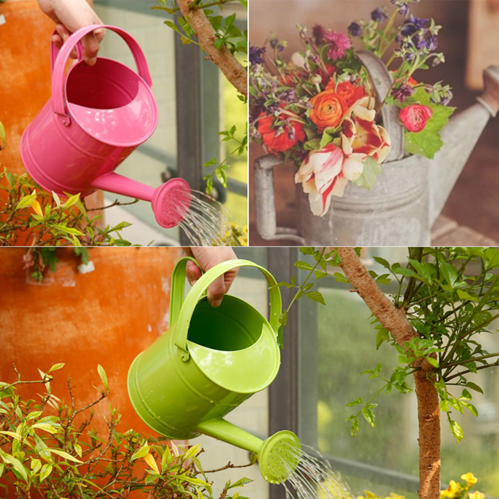 Garden Mini Pastoral Style Water Cans Colorful Iron Flower Pot Mini Bonsai Watering Pot Garden Supplies Spray Bottle Wholesale