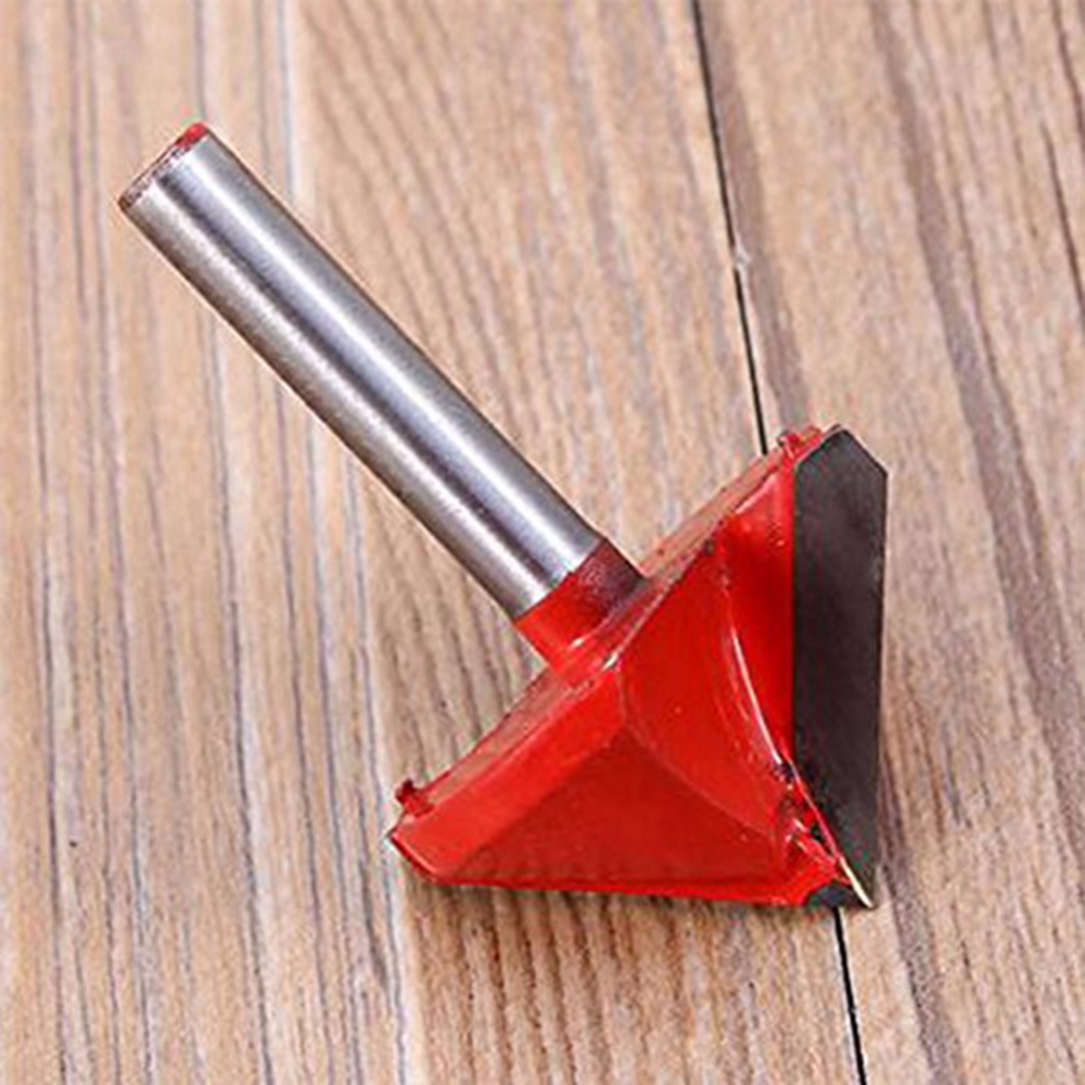 90 Degree CNC Engraving Woodworking Milling Cutter Carbide Coated Tipped Double Edge Miter Fold 3D V Groove Router Bit Tool