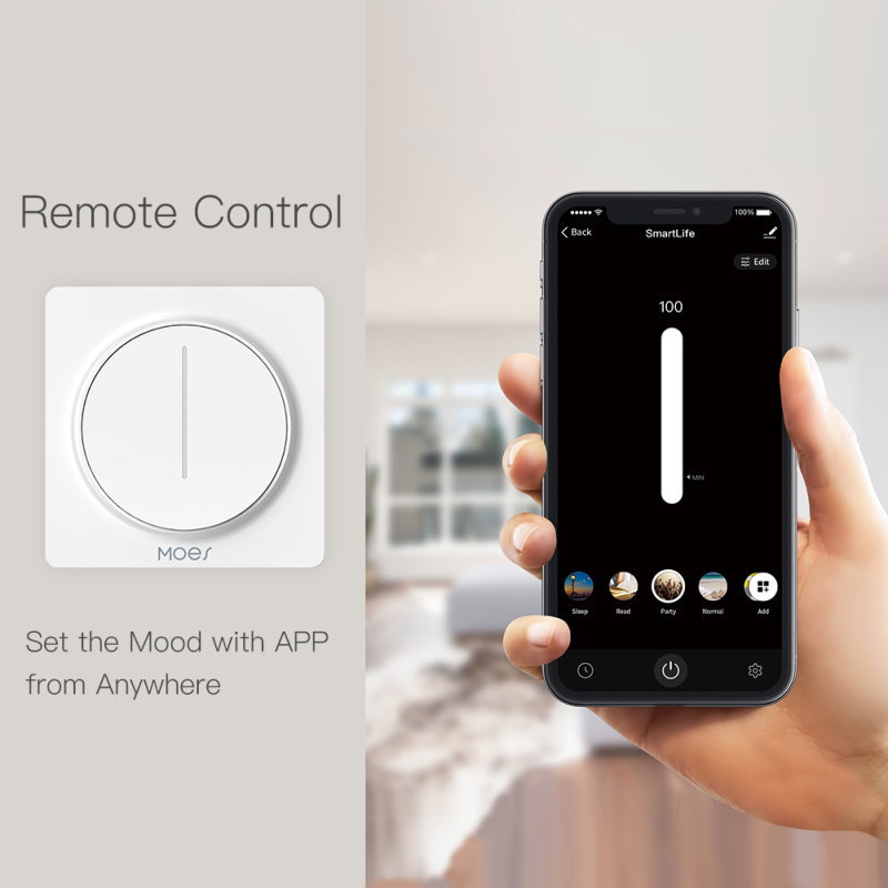WiFi Smart Rotary/Touch Light Dimmer Switch Smart Life/Tuya APP Remote Control Works With Alexa Google Home Automation Modules