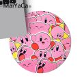 MaiYaCa Pink Cute Kirby Durable Rubber Mouse Mat Pad Game Carpet Mouse Pad round mouse Mat Anti Slip gaming Mousepad 22x22cm