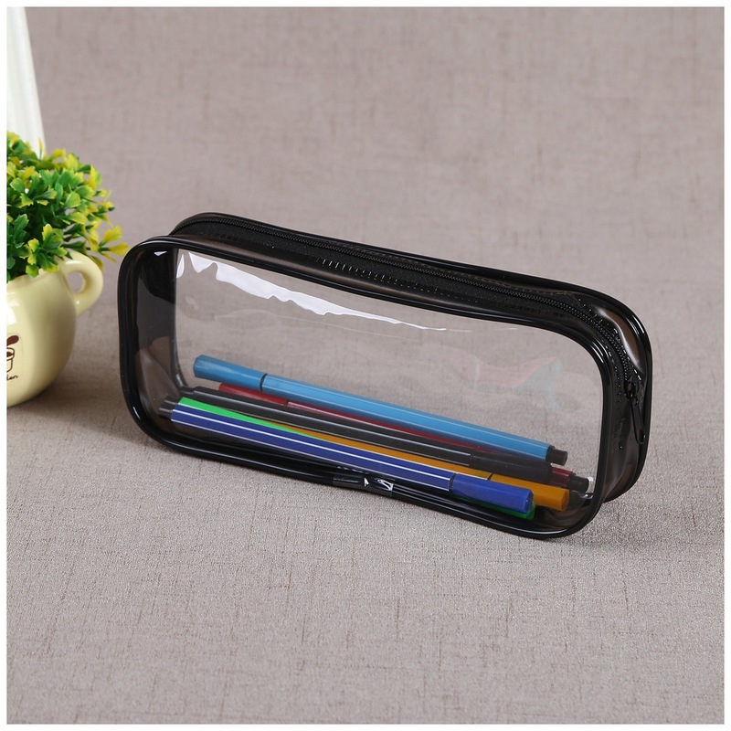 Transparent PVC Waterproof Pencil Case Creative Korean Stationery School Office Supplies Qualities Pouch Simple Style