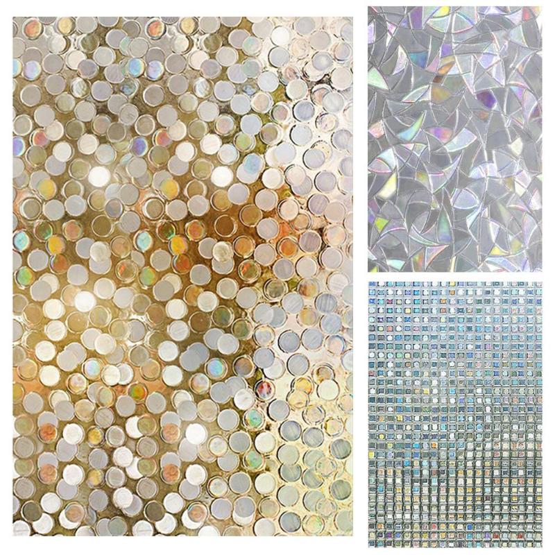 3D Cobblestone Colorful Decorative Film Glass Paper Frosted Window Stickers for Bedroom Bathroom Self Adhesive Film