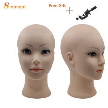 High Quality Pvc Training Head Without Hair For Making Wig Hat Display Cosmetology Manikin Head Female Dolls Bald Training Head