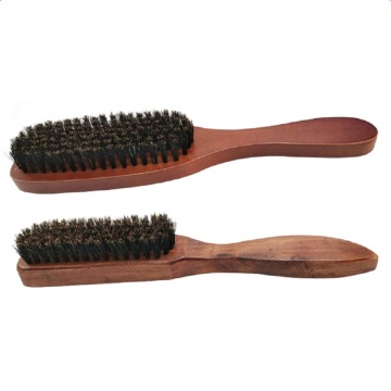 Natural Bristle Beard Brush Men Mustache Brush Comb Solid Curved Wood Handle