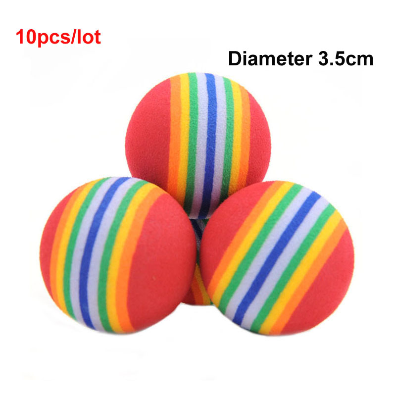 10Pcs/lot Rabbit Fur False Mouse Pet Cat Toys Feather Rainbow Ball Toy Cayts Mini Funny Playing Toys For Cats Kitten 2inch