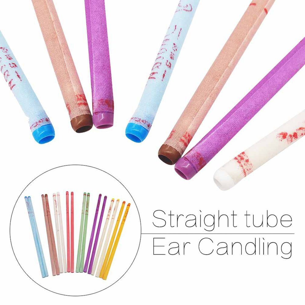 Straight Ear Candle Stick Beeswax With Earplugs Ear Health Care Aroma Aromatherapy Ear Therapy Ear Candle Stick Random Color