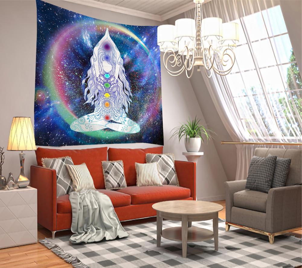 Buddha statue tapestry Mandala Tapestry Wall Hanging Boho decor macrame hippie Witchcraft Tapestry