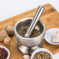 304 Stainless Steel Metal Mortar Salt And Pestle Pedestal Bowl Garlic Press Pot Herb Mills Pepper Spice Grinder Pot High Quality