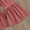 New Kids Girl Pants Wide-Leg Trousers Solid Color Warm Winter Fall High Waist Bottoms Ruffle Clothes