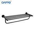 GAPPO black Towel rack stainless steel bathroom towel holder hanger rod bath hardware accessories wall mounted bath racks porte