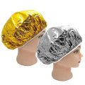 4Pcs Shower Cap Heat Insulation Aluminum Foil Hat Elastic Bathing Cap For Women Hair Salon Bathroom