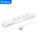 ORICO OSJ Universal Surge Protector With 5 USB Charger 4 Universal AC Plug Multi-Outlet Travel Power Strips -White