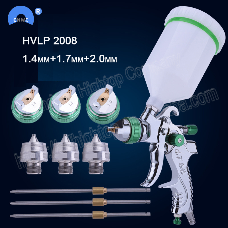 HVLP 2008 paint spray gun set gravity feed 1.4mm 1.7mm 2.0mm DIY auto Car face Paint spray gun