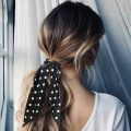Flower Print Hair Scarf Bow Scrunchies Ponytail Headband for Women Hair Accessories Bowknot Elastic Hair Rope Hairbands
