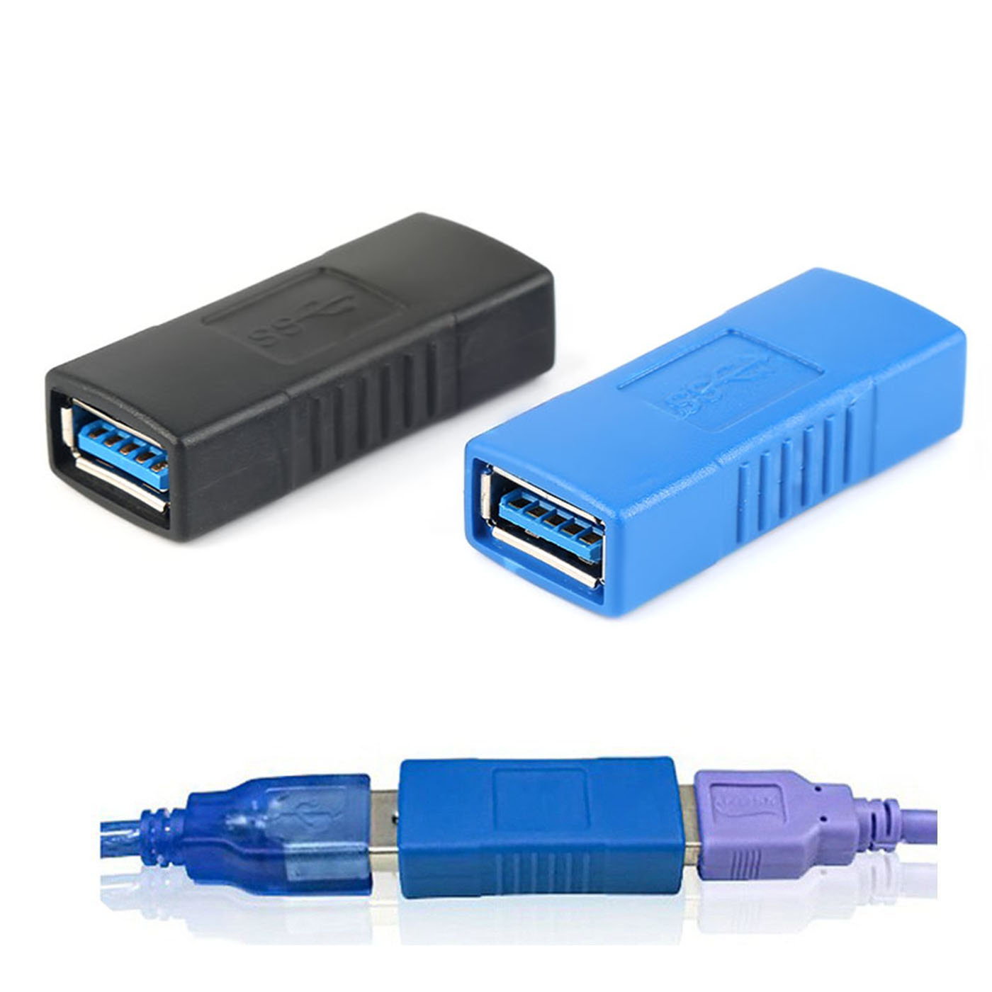 1PC Hot USB 3.0 Adapter Connector Type A Female To Female Coupler Changer Connector Durable for PC Laptop