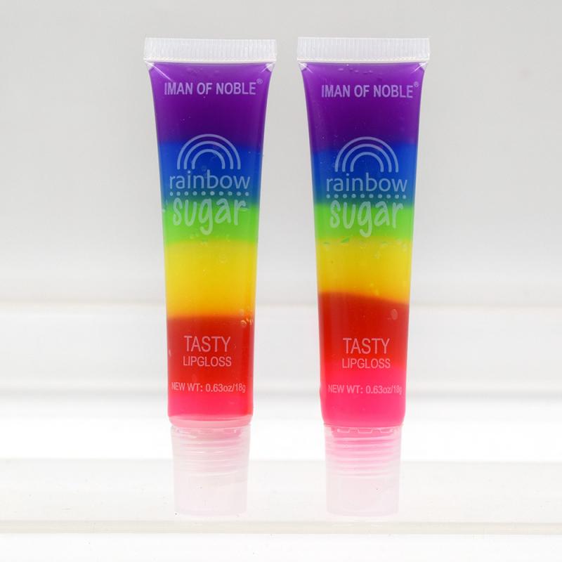 1pcs Rainbow Color Delicious Lip Gloss Transparent Oil Moisturizing Plumping Lip Oil Sexy Cute Lip Balm Liquid Lipstick TSLM2