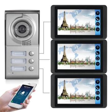 SmartYIBA APP Remote Control 2/3 Units Apartment Video Intercom 7 Inch Wifi Wireless Video Door Phone Doorbell Intercom System