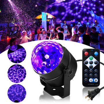 3W UV LED Stage Lights Sound Activated Rotating Disco Ball Party Lights Strobe Light for House Party KTV Club Wedding Christmas