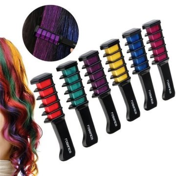 9 Colors Convenience Temporary Dye Stick Mini Hair Dye Comb Hair Dye Chalk Make Up Hair Dye Brush - Easy To Color And Clean