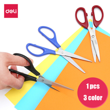 Deli 6034 Stationery scissors stainless steel Household office paper cutting School Student aper cut craft scissors