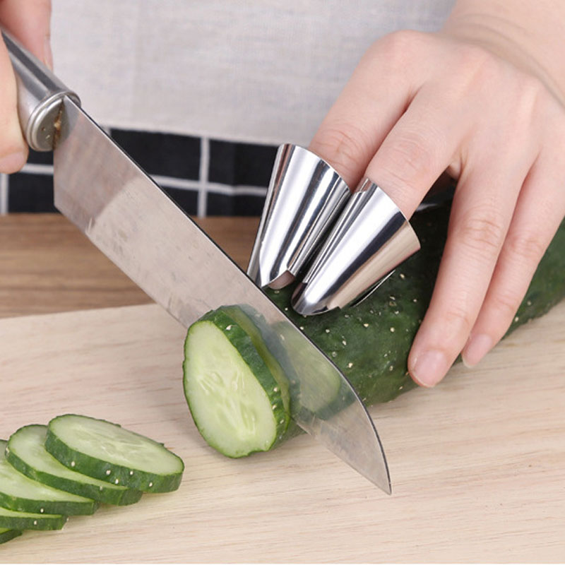Stainless Steel Finger Protectors Peanut Sheller Vegetable Nuts Peeling Finger Guard Kitchen Cutting Protection Tools