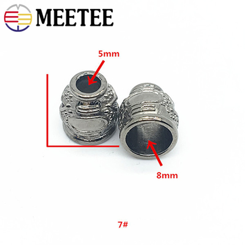 Meetee 25Pcs Metal Cord Lock Stopper DIY Pants Cap Rope Cord End Clasp Lock Clips Garment Paracord Shoes Accessories